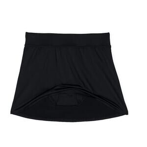Lands' End Black Swim Skirt Skort Long Torso Women’s Size 16 UPF 50